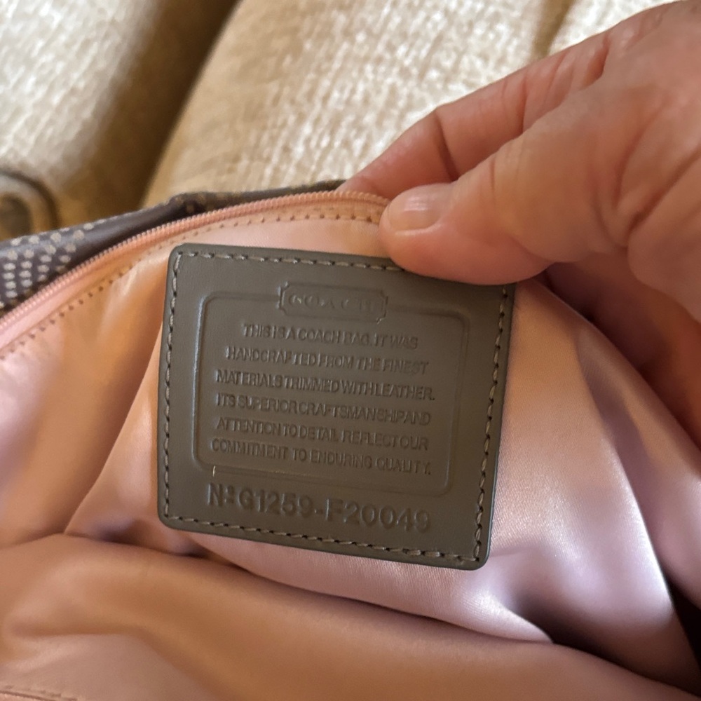 Coach Dark Gray Patterned Leather Shoulder Bag - image 6